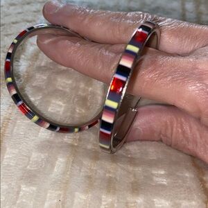 Colorful 2” Serape Striped Hoop Earrings